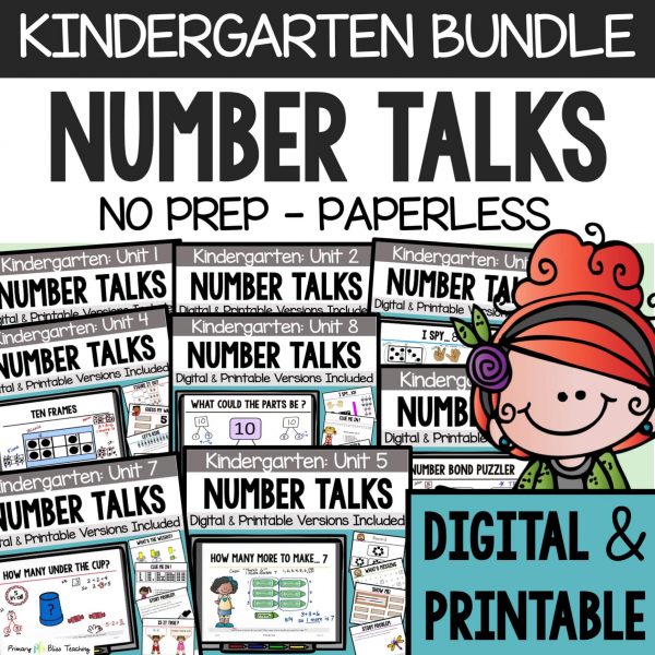 Kindergarten NUMBER TALKS YEARLONG BUNDLE