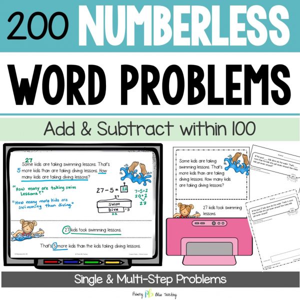 Numberless Word Problems to 100