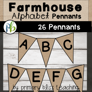Farmhouse Decor Alphabet Pennants