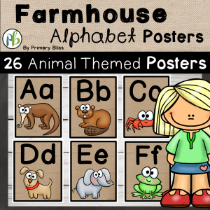 Farmhouse Decor Alphabet Posters
