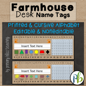 Farmhouse Decor Desk Name Tags