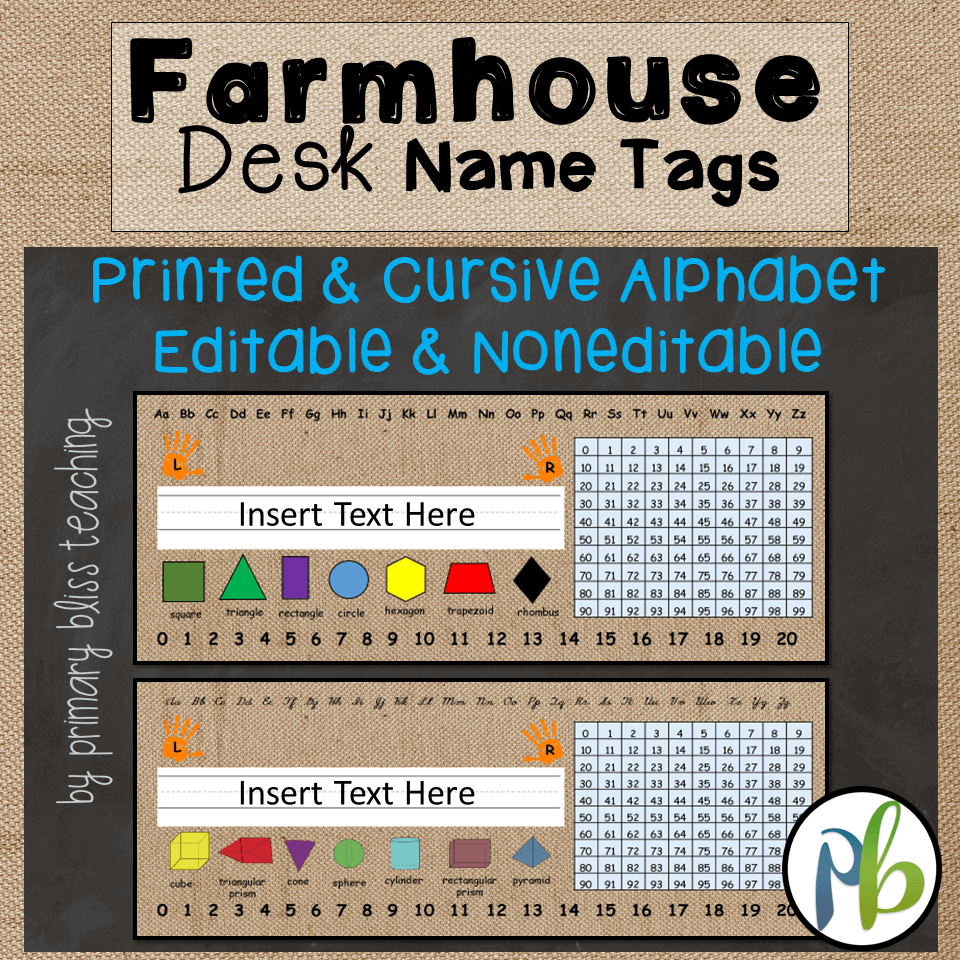 Farmhouse Decor Desk Name s