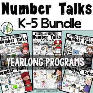 Number Talks BUNDLE (K-5 Yearlong Programs) DIGITAL & Printable