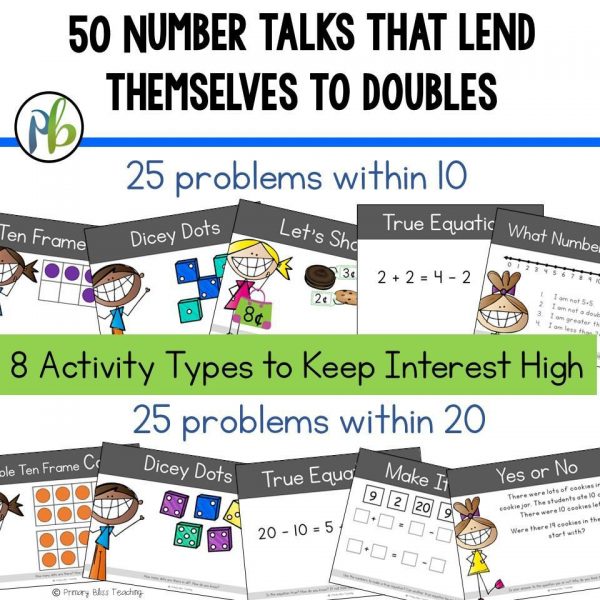 Number Talks - Doubles Strategy within 20 Focus (Digital and Printable)