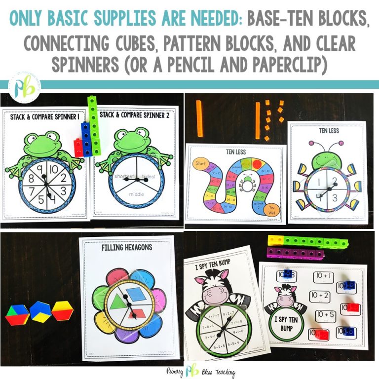 No Prep 1st Grade Math Center Games for the Year