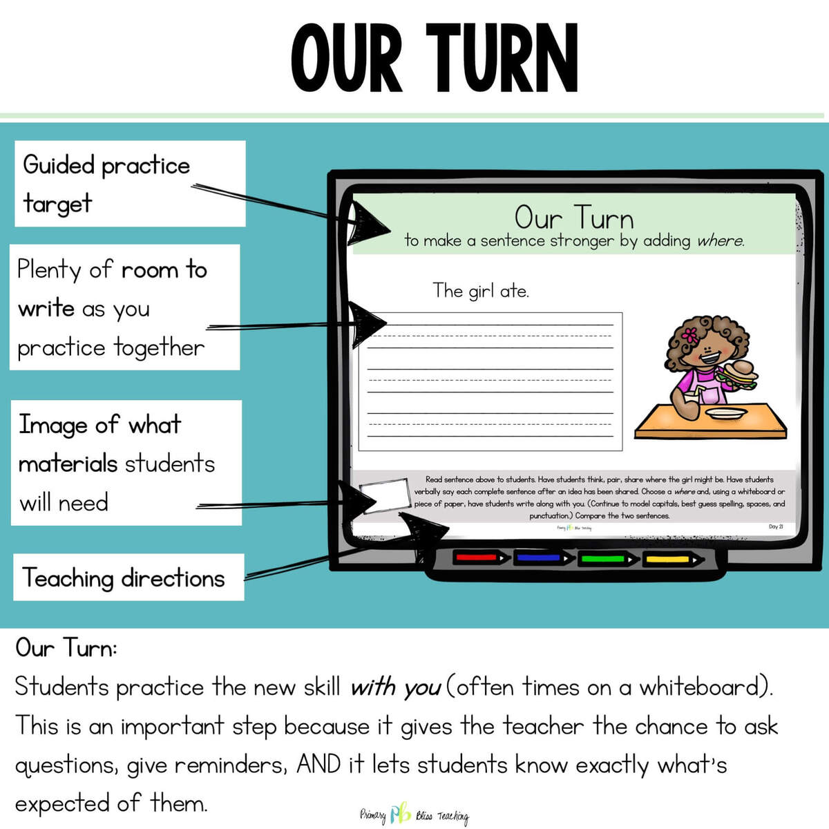 First Grade Writing Slide "Our Turn"