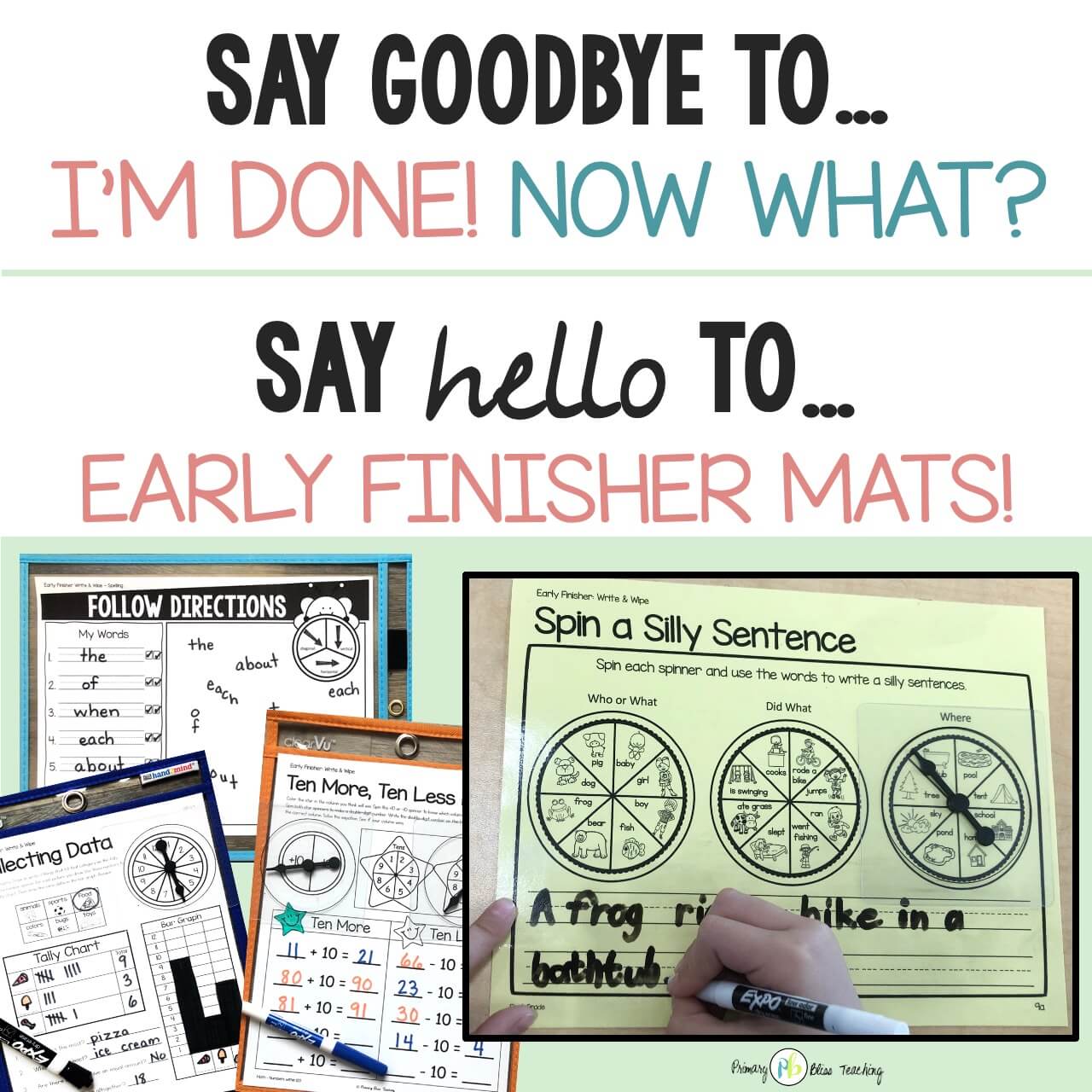 Early Finisher Activities First Grade