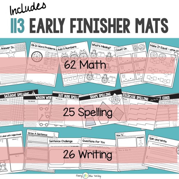 First Grade Math Spelling and Writing Activities