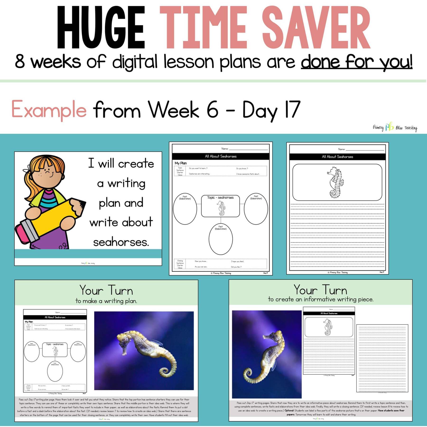 SECOND GRADE STRUCTURED INFORMATIVE WRITING CURRICULUM with WRITING PROMPTS - Image 4