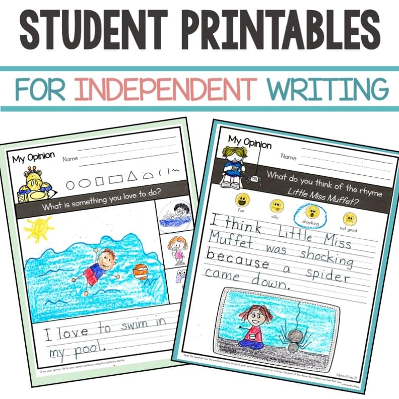 KINDERGARTEN EXPLICIT OPINION, NARRATIVE, AND INFORMATIVE WRITING CURRICULUM with WRITING PROMPTS - Image 7